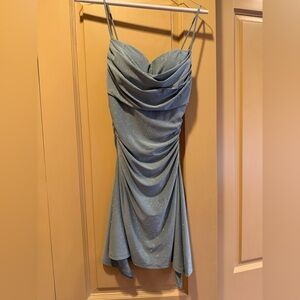 Elegant Sage-Green Draped Women's Dress